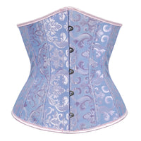 Corset Serre Taille Efficace bleu à motifs floraux, conçu pour sculpter et affiner la silhouette avec confort.