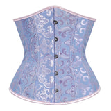 Corset Serre Taille Efficace bleu à motifs floraux, conçu pour sculpter et affiner la silhouette avec confort.