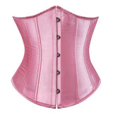 Corset Serre Taille Efficace rose satiné, design ergonomique pour sculpter la silhouette avec confort et maintien optimal.