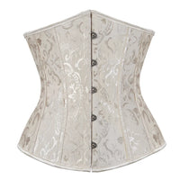 Corset Serre Taille Efficace blanc à motifs floraux, design ergonomique et maintien confortable pour sculpter la silhouette.