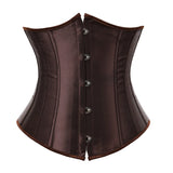 Corset Serre Taille Efficace marron élégant avec armatures sculptant la silhouette et système de fermeture sécurisé.