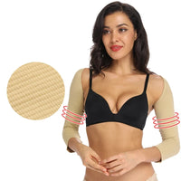 Gaine Bras et Dos beige effet sculptant bras et dos avec tissu respirant et compression confortable.
