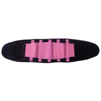 Ceinture Raffermissante Ventre noire avec sangle rose ajustable pour un maintien ferme et confortable du ventre.
