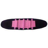 Ceinture Raffermissante Ventre noire avec sangle rose ajustable pour un maintien ferme et confortable du ventre.