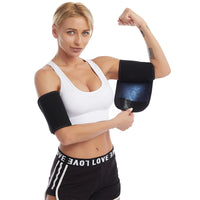 Femme sportive portant la Gaine pour Maigrir des Bras en néoprène favorisant sudation et amincissement des bras.