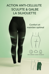 Legging Anti Cellulite Noir sculptant la silhouette avec confort optimal et effet anti-cellulite pour un maintien parfait.