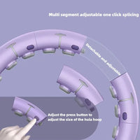 Hula Hoop Fitness Grande Taille violet ajustable avec segments détachables et bouton de réglage facile à utiliser.