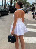 Robe Blanche Bustier Col Carré