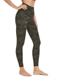 Legging gainant taille haute fitness couleur camouflage forêt