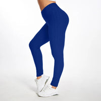 Legging Anti Cellulite XXL bleu porté, effet amincissant et maintien confortable pour sport et vie quotidienne.