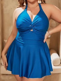 Robe Maillot de Bain Grande Taille Bleu