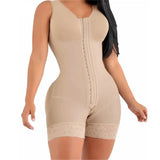 Gaine Bresilienne Hanche et Fessier beige sculptante en spandex et coton pour une silhouette affinée et confortable.