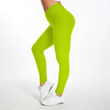Legging Anti Cellulite XXL vert lime porté, design texturé et coupe ajustée pour un effet amincissant et confortable.