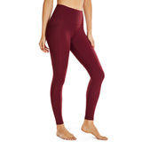 Legging gainant taille haute fitness rouge foncé