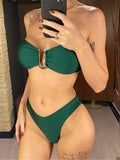 Bandeau Bikini Col U Métalique