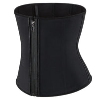 Gaine Zip noire avec fermeture éclair et 9 baleines en acier pour une silhouette affinée et un maintien confortable.