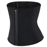 Gaine Zip noire avec fermeture éclair et 9 baleines en acier pour une silhouette affinée et un maintien confortable.