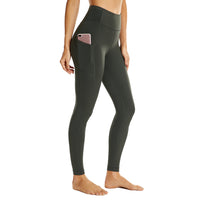 Legging gainant taille haute fitness khaki