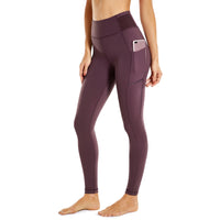 Legging gainant taille haute fitness bordeau clair