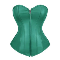 Corset Latex Bustier vert en latex avec fermeture éclair, design élégant pour sublimer la silhouette.
