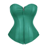Corset Latex Bustier vert en latex avec fermeture éclair, design élégant pour sublimer la silhouette.