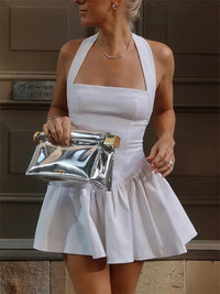 Robe Blanche Bustier Col Carré