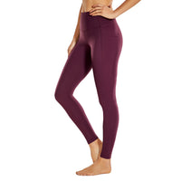 Legging gainant taille haute fitness bordeau