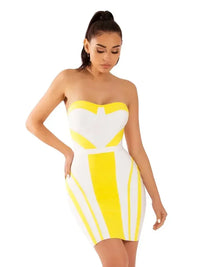 Robe Bustier Blanche et Jaune