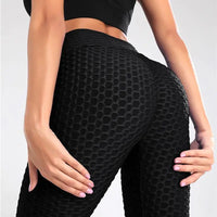 Legging Anti Cellulite France en tissu texturé noir, conçu pour affiner la silhouette et réduire la cellulite.