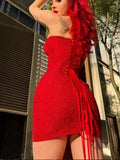 Robe Bustier Rouge Courte