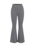 Legging Anti-Cellulite Influenceur Pattes d'Elephant gris à effet lifting et confort optimal pour toutes silhouettes.