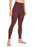 Legging gainant taille haute fitness bordeau à motif
