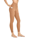 Legging gainant taille haute fitness marron clair