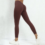 Legging Bresilien Anti Cellulite marron porté, effet amincissant et confort optimal pour sublimer la silhouette.