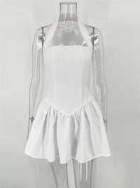 Robe Blanche Bustier Col Carré