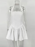Robe Blanche Bustier Col Carré
