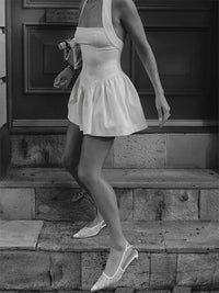 Robe Blanche Bustier Col Carré