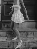 Robe Blanche Bustier Col Carré