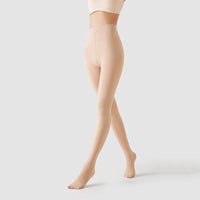 Collant Gainant Taille Haute beige sculptant la silhouette avec confort et maintien optimal du ventre plat.