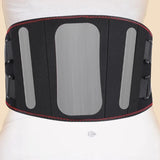 Ceinture chauffante massante dos noire avec bandes reflechissantes, ajustable avec bordures rouges pour soulagement lombaire