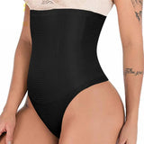 Gaine String Taille Haute noire moulante pour sculpter la silhouette avec confort et maintien optimal.