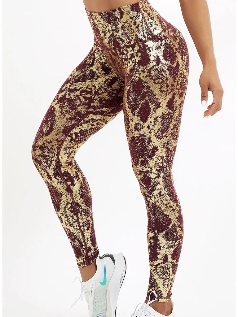 Legging Yoga Femme Grande Taille - Imprimé Floral Moutarde/Vin/Noir - Taille 12-20 - Neuf Avec Étiquettes