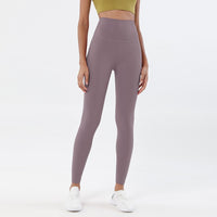 Legging gainant yoga violet clair vue de face