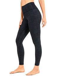 Legging gainant taille haute fitness noir à motif