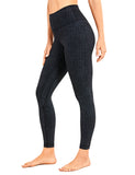 Legging gainant taille haute fitness noir à motif