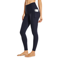 Legging gainant taille haute fitness bleu très foncé