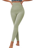 Legging de Compression Anti Cellulite vert clair taille haute pour une silhouette sculptée et tonique au quotidien.
