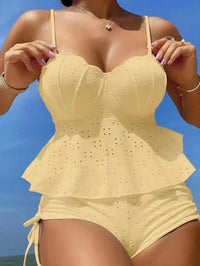 Tankini Maillot de Bain Deux Pièces Cache Ventre Shorty