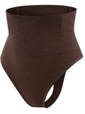 Gaine String Ventre Plat Pas Cher marron taille haute en polyamide pour une silhouette affinée et un confort optimal.