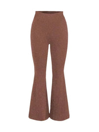 Legging Anti-Cellulite Influenceur Pattes d'Elephant marron à effet lifting sublimant la silhouette et offrant un confort optimal.